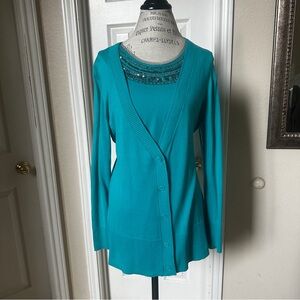 Coldwater Creek Turquoise Sweater